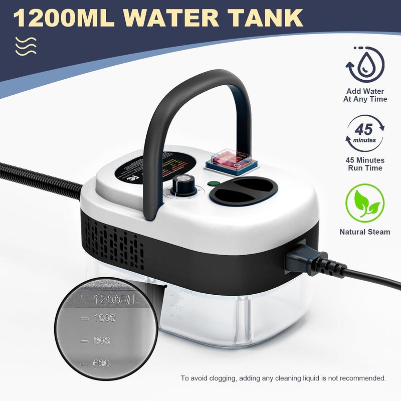 Wolfbella Steam Cleaner,15s Heat-Up,1.4L Tank,Steamer for Cleaning with 10 pcs Accessories,Multi-2500W High Temperature and Pressure handheld steamer,Steam Clea (6-【02】White) - Image 3